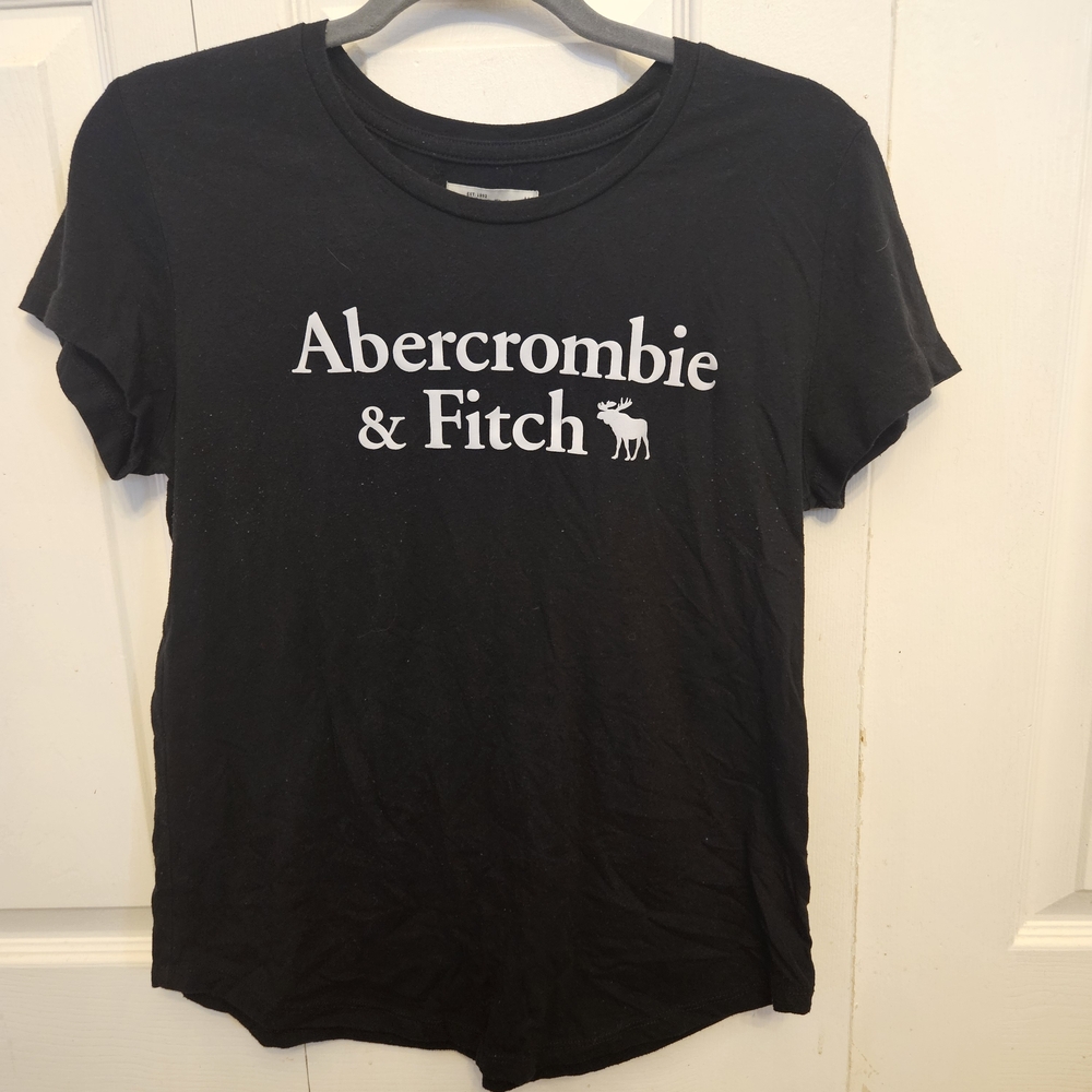 Abercrombie & Fitch Black Tee with White Logo